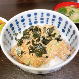 爆速&混ぜるだけで絶品✨サバ缶活用の納豆丼